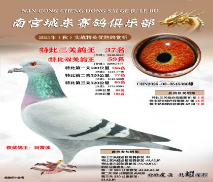 南宮城東三關(guān)鴿王37名