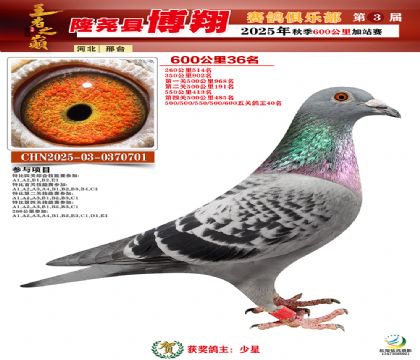 博翔600公里36名