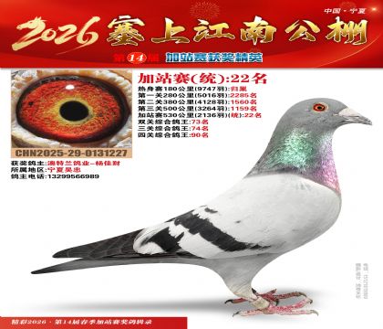 塞上江南加站赛统22名