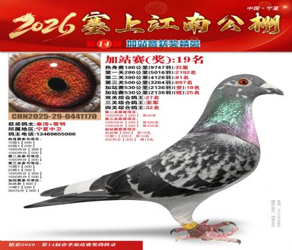 塞上江南加站赛统25名