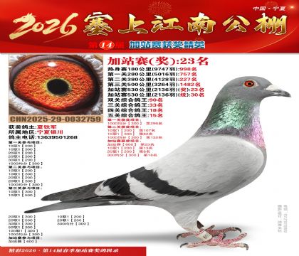 塞上江南加站赛统30名