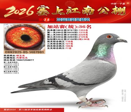 塞上江南加站赛统36名