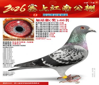 塞上江南加站赛统83名