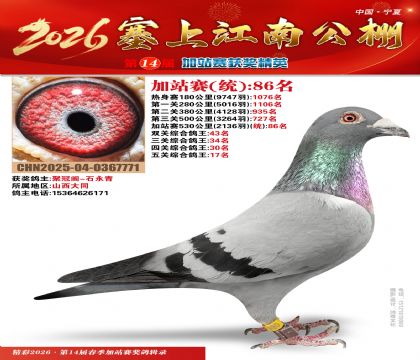 塞上江南加站赛统86名