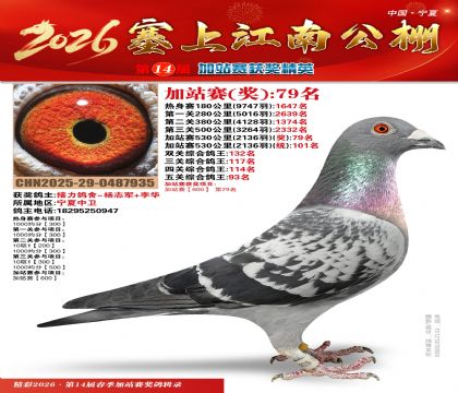 塞上江南加站赛统101名