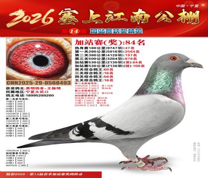 塞上江南加站赛统108名