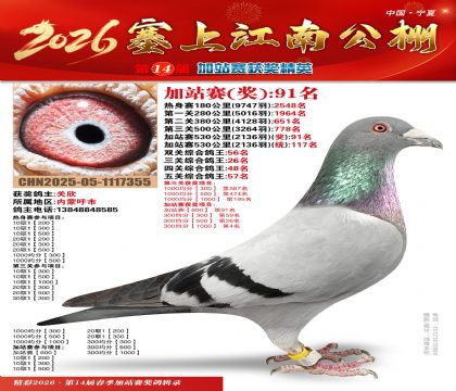 塞上江南加站赛统117名