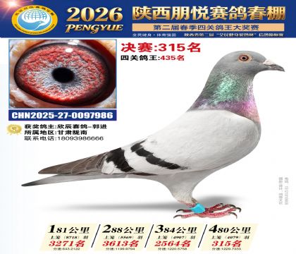 陕西朋悦决赛315名