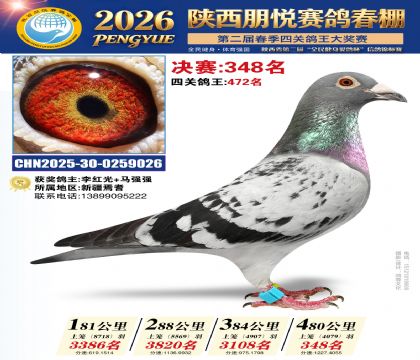 陕西朋悦决赛348名