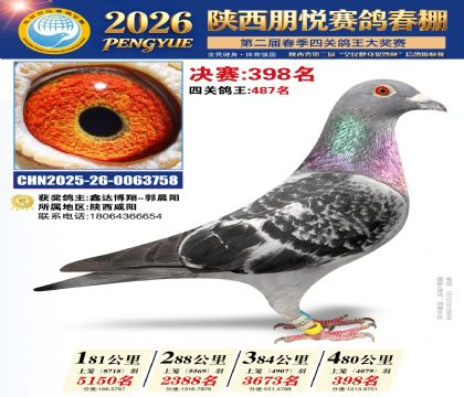 陕西朋悦决赛398名