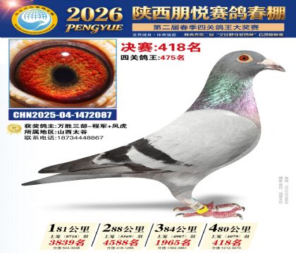 陕西朋悦决赛418名