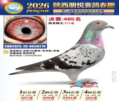 陕西朋悦决赛465名