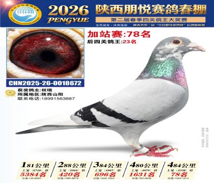 陕西朋悦加站赛78名