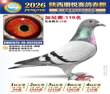 陕西朋悦加站赛119名
