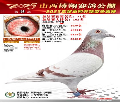 山西博翔加站赛71名