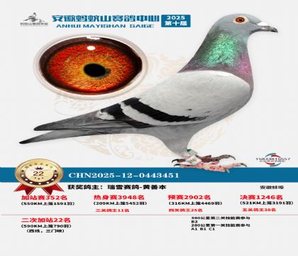 蚂蚁山580公里加站赛22名