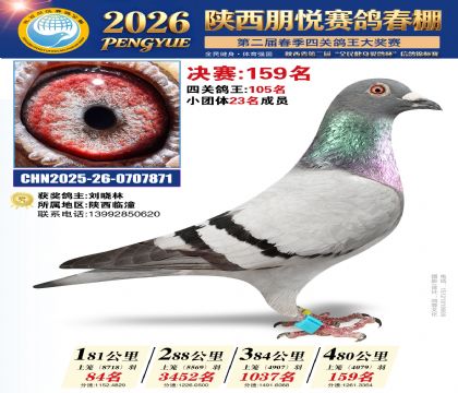 陕西朋悦决赛159名